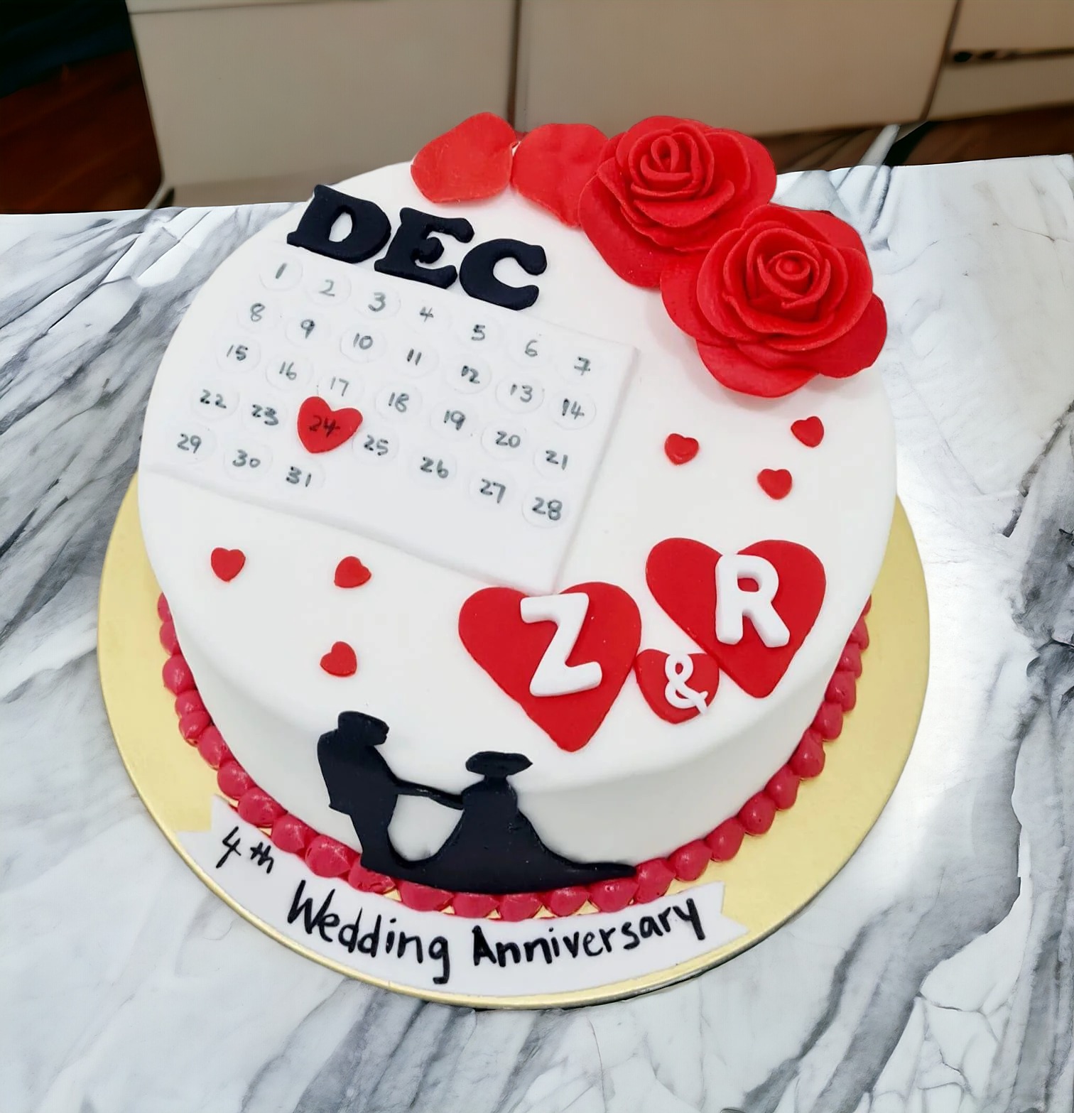 Love Wedding Anniversary cake