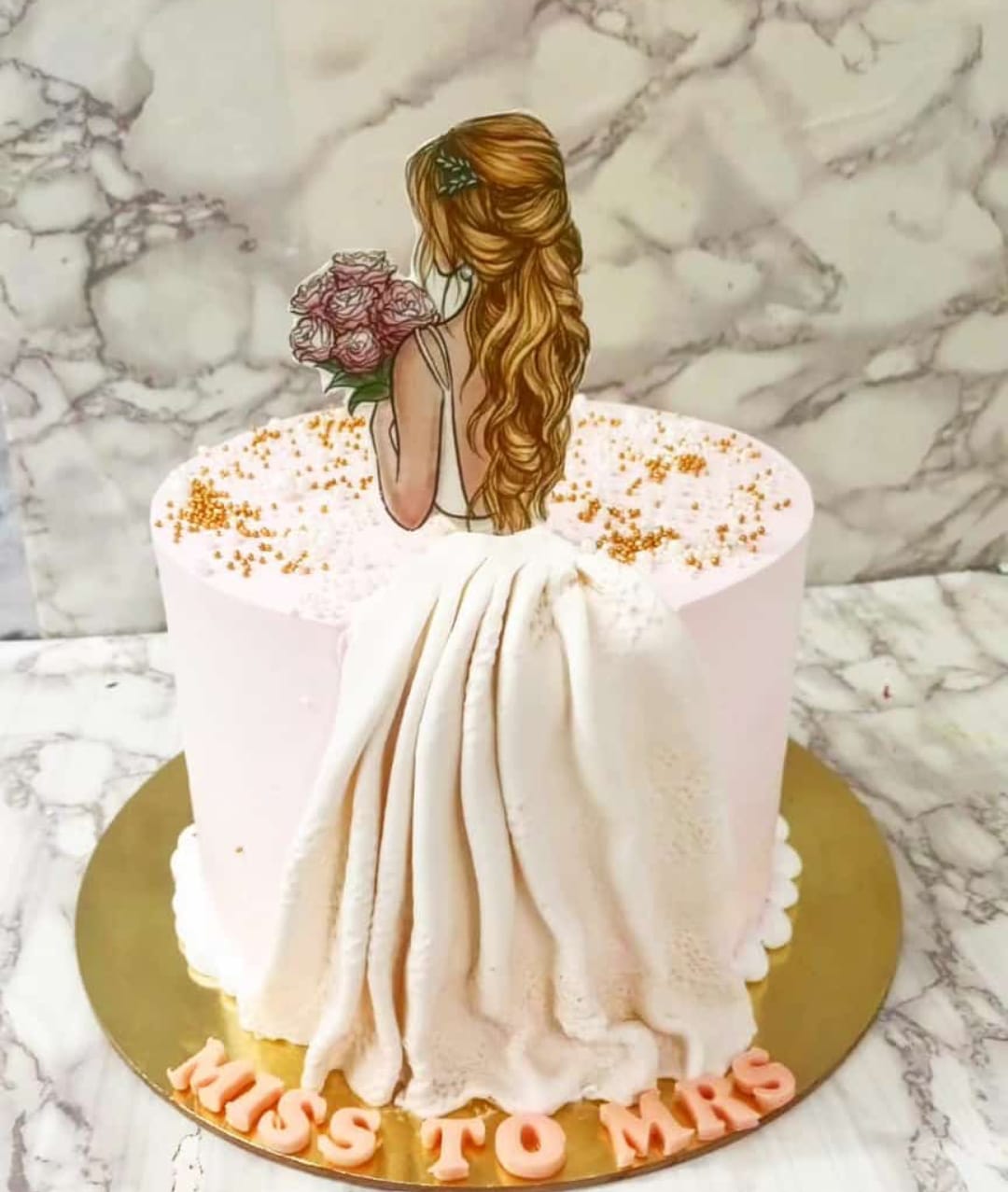 Miss to Mrs Glitter theme Cake