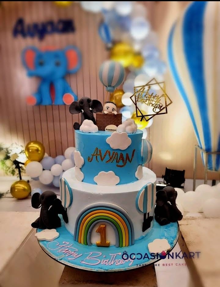 Rainbow Cartoon Theme Cake
